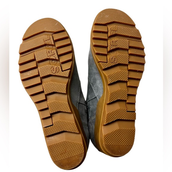 Sorel NEW Evie Waterproof Suede Wedge Booties Gray/Tan - Size 8.5 - Picture 10 of 10